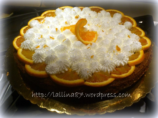 tortina all'arancia decorata con sap crema ricotta