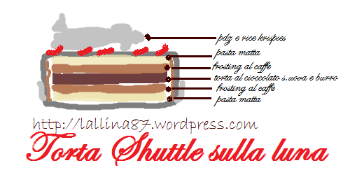 schema torta shuttle sulla luna