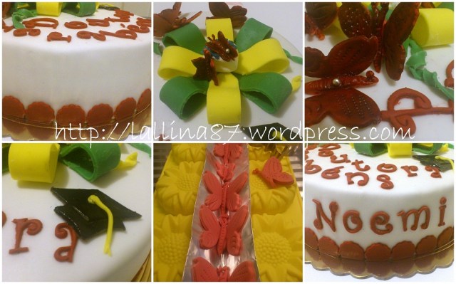 torta laurea noemi coccarda e farfalle